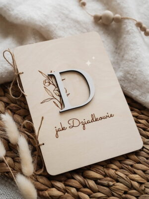 Kartka ramka dla Babci Dziadka Dziadków "Z literką"