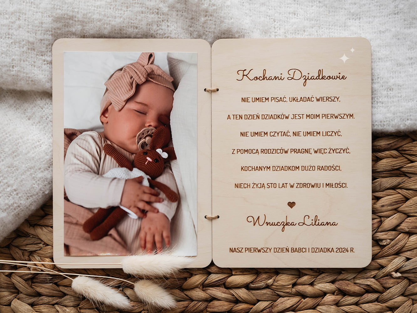 Kartka ramka dla Babci Dziadka Dziadków "Z literką i dopiskiem" - obrazek 6