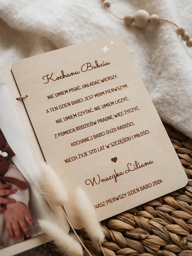 Kartka ramka dla Babci Dziadka Dziadków "Z literką i dopiskiem" - obrazek 2