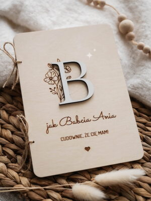 Kartka ramka dla Babci Dziadka Dziadków "Z literką i dopiskiem"