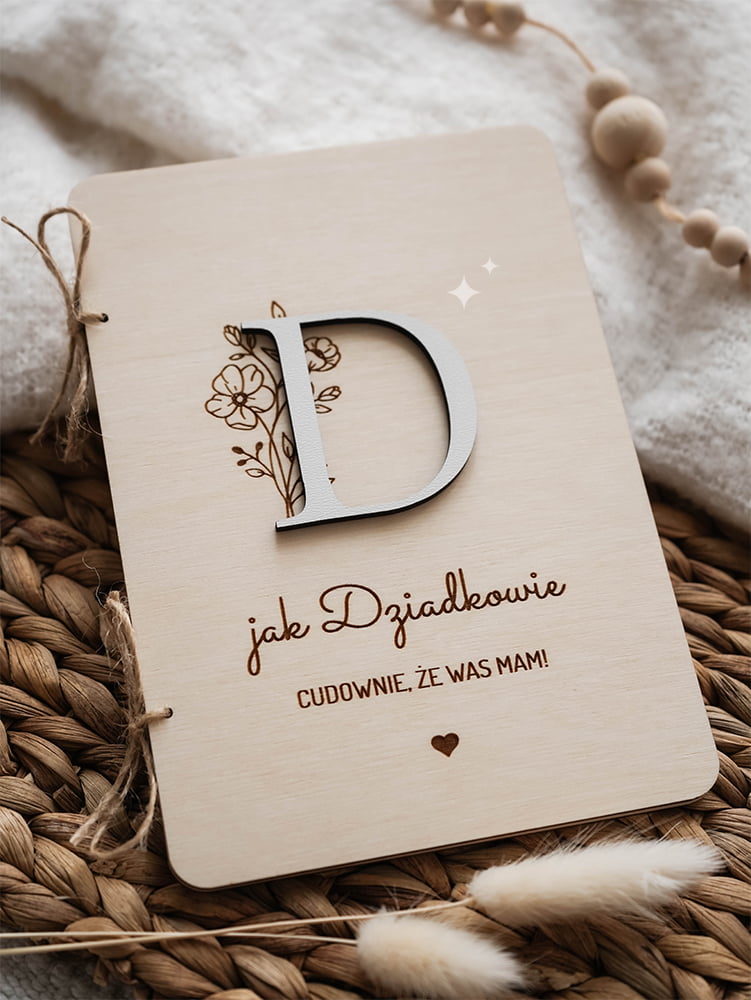 Kartka ramka dla Babci Dziadka Dziadków "Z literką i dopiskiem" - obrazek 4