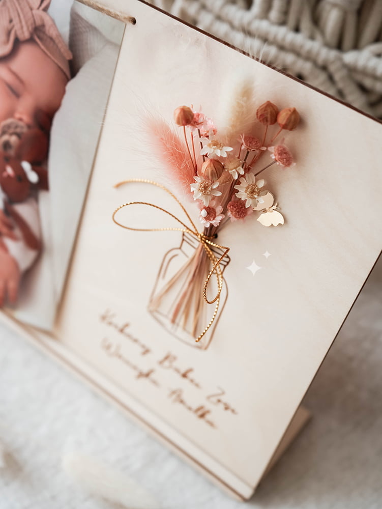 Ramka dla Babci Dziadków z suszonymi kwiatami "Bukiecik" - obrazek 3