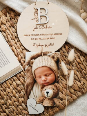 Zawieszka na zdjęcie dla Babci Dziadka Dziadków "Z literką"
