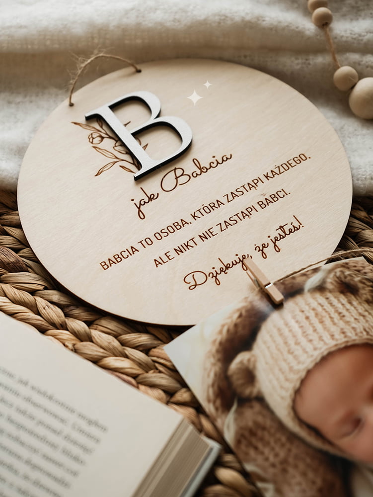 Zawieszka na zdjęcie dla Babci Dziadka Dziadków "Z literką" - obrazek 4