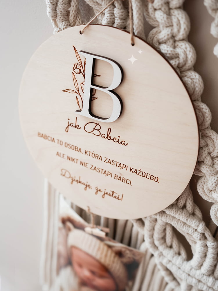 Zawieszka na zdjęcie dla Babci Dziadka Dziadków "Z literką" - obrazek 2